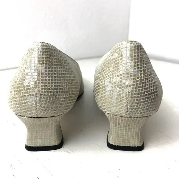 Proxy Viola linen leather beige kitten heel shoe size 6 - Picture 8 of 13